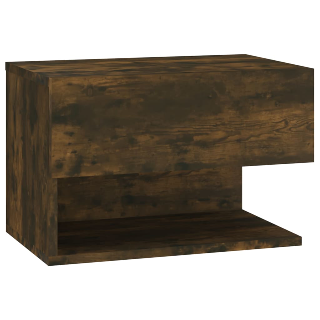 Wandnachtkastje Bewerkt Hout Gerookt Eikenkleurig