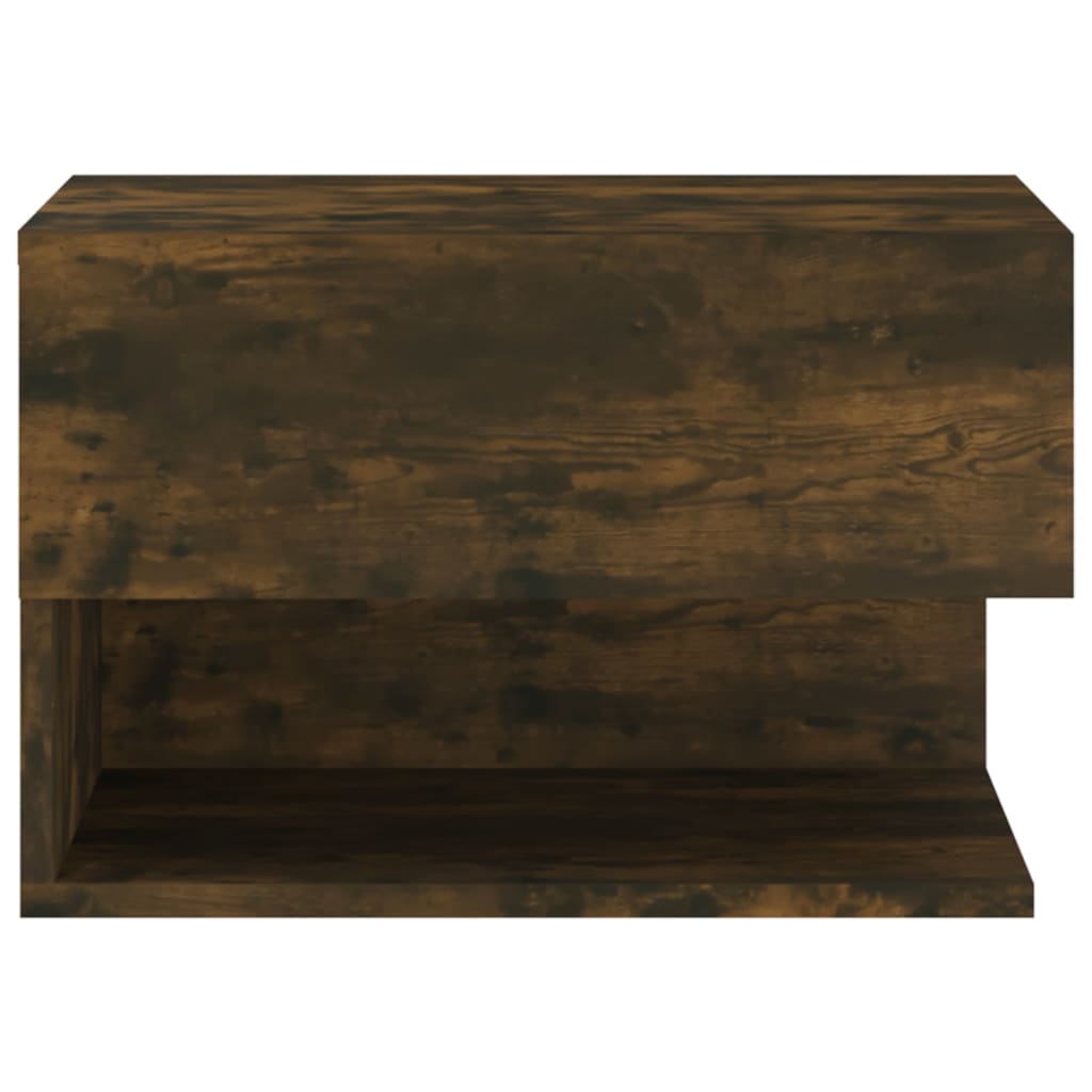 Wandnachtkastje Bewerkt Hout Gerookt Eikenkleurig