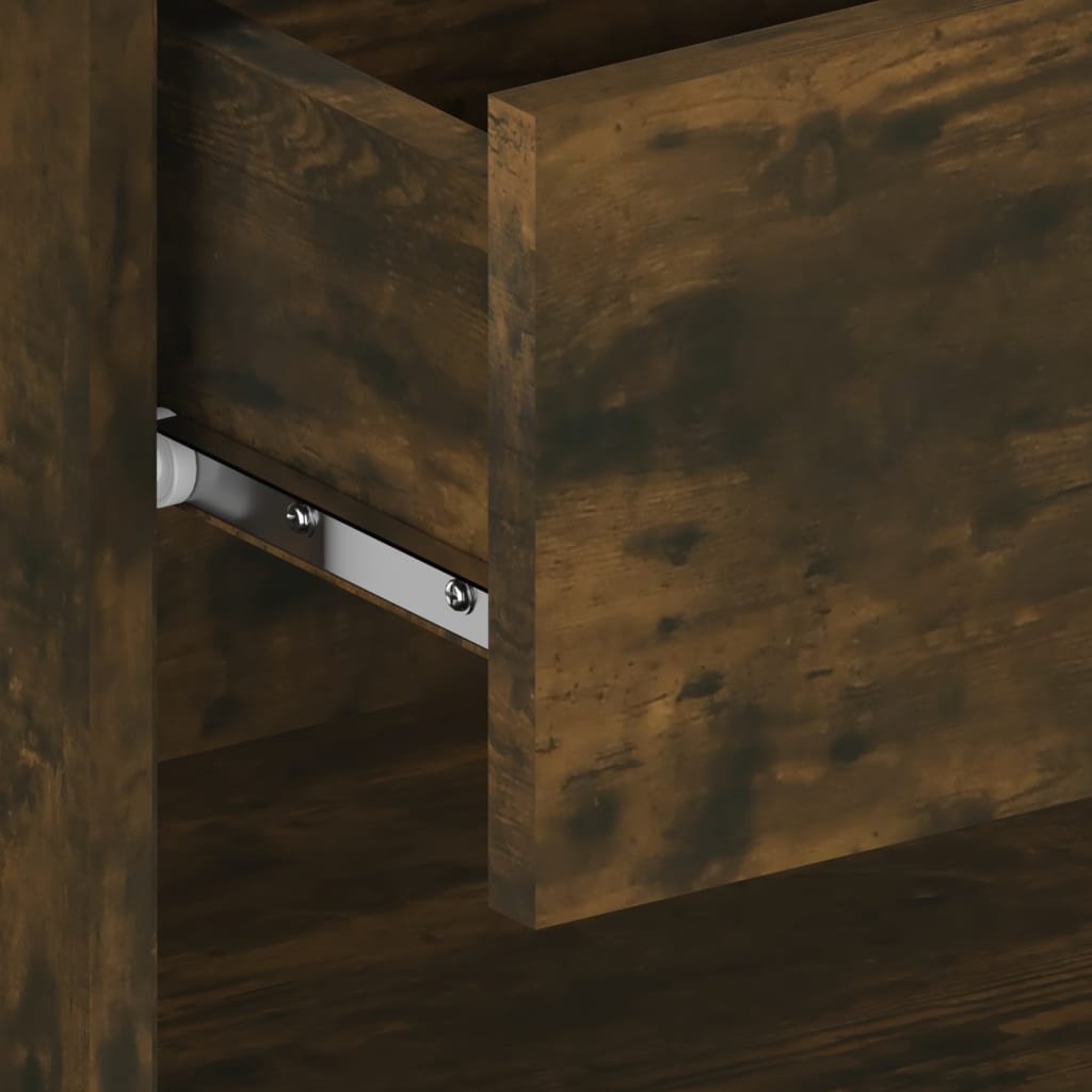 Wandnachtkastje Bewerkt Hout Gerookt Eikenkleurig