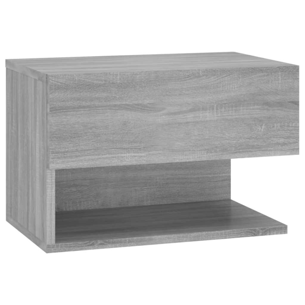 Wandnachtkastjes 2 St Bewerkt Hout Grijs Sonoma Eikenkleurig