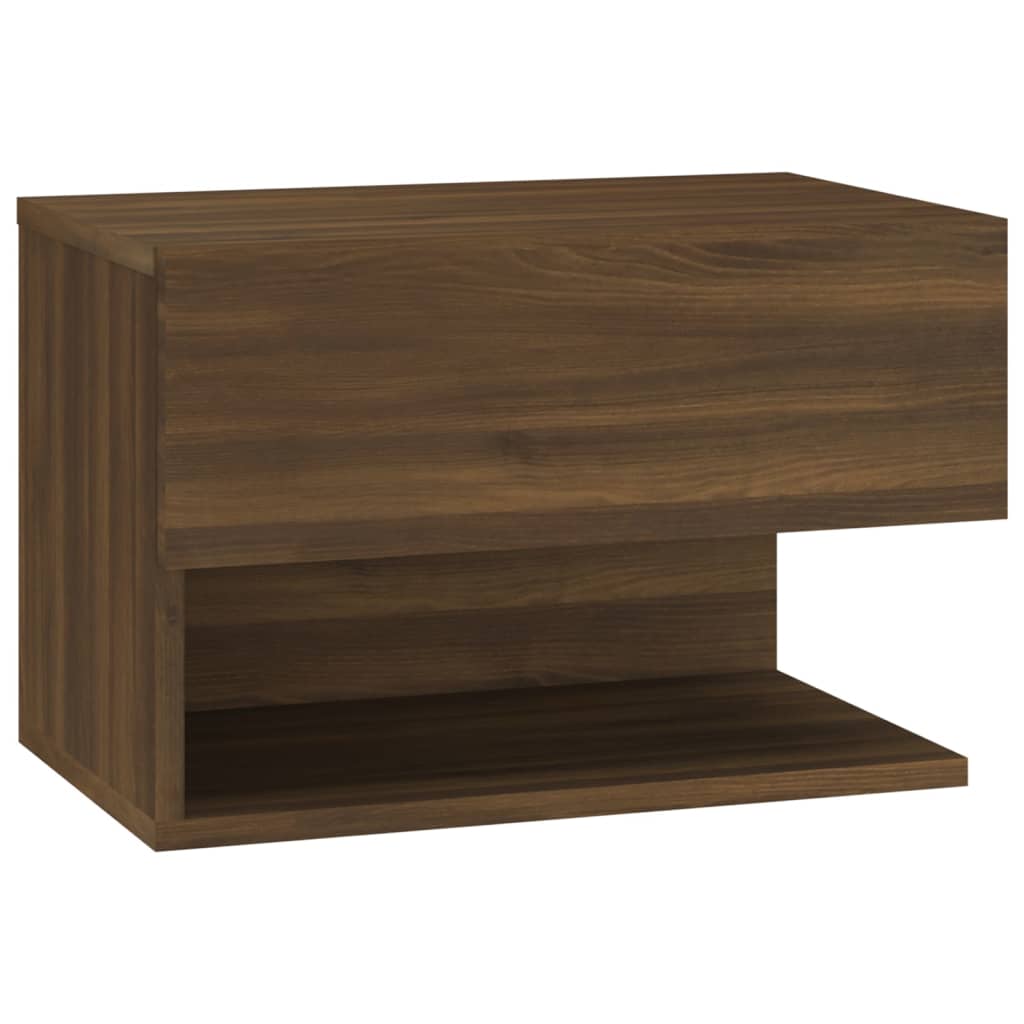 Wandnachtkastjes 2 St Bewerkt Hout Bruineikenkleurig