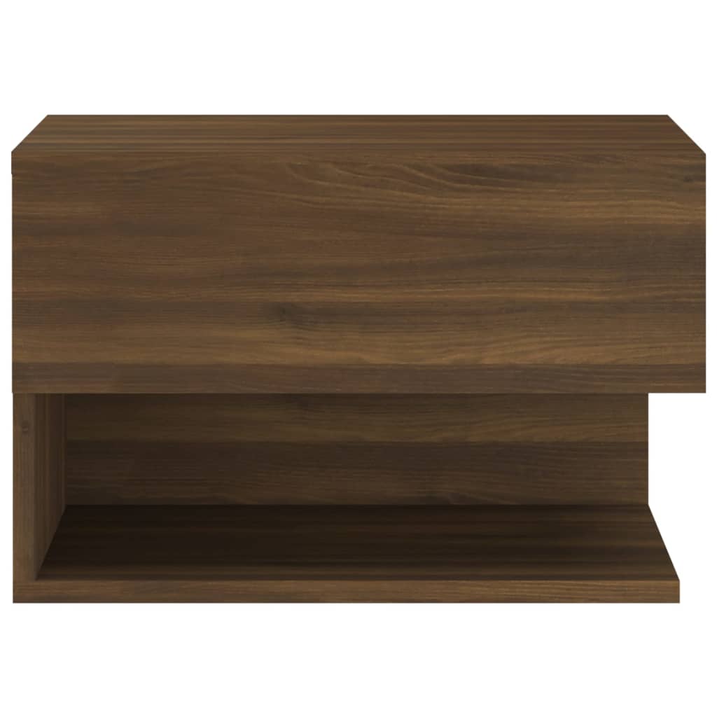 Wandnachtkastjes 2 St Bewerkt Hout Bruineikenkleurig