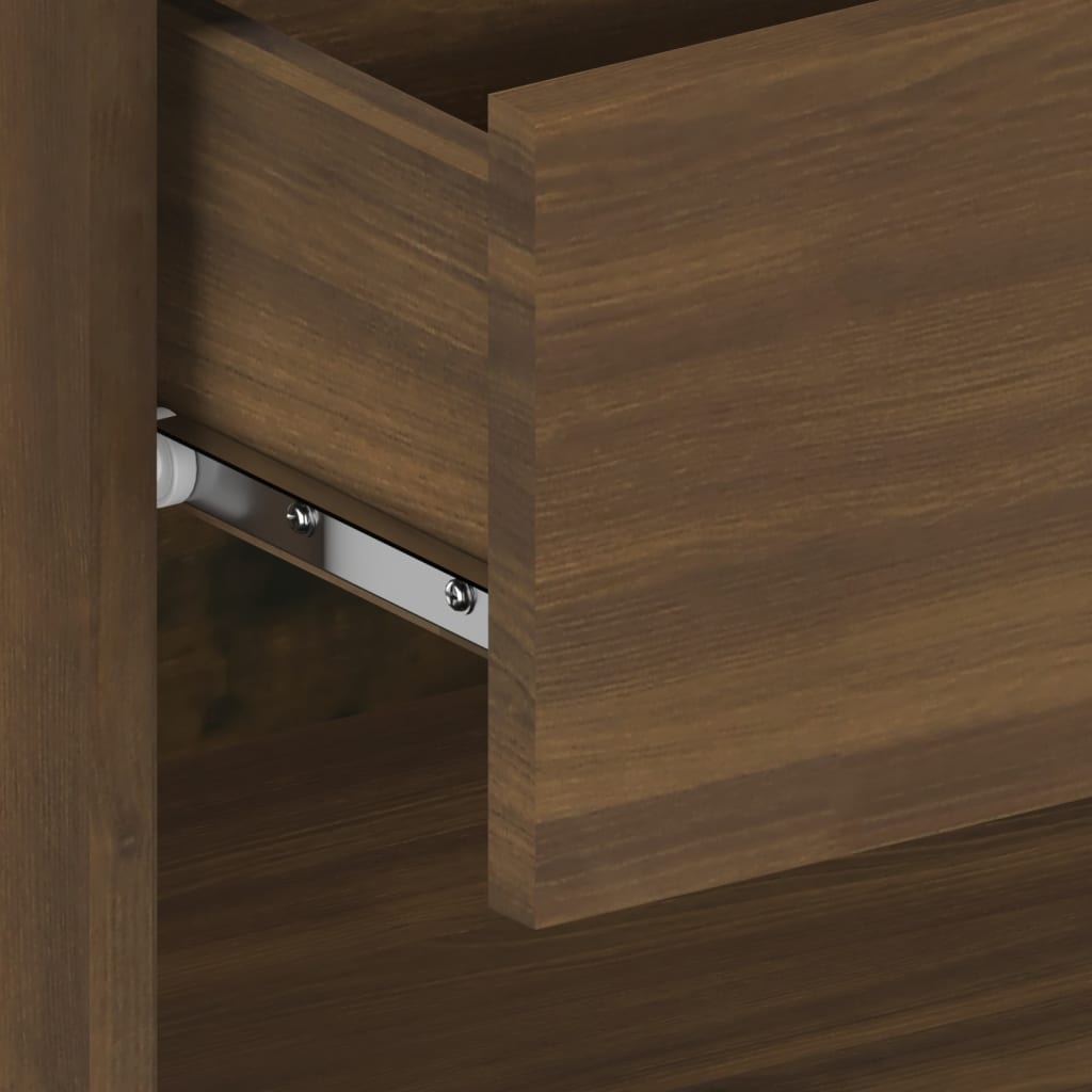 Wandnachtkastjes 2 St Bewerkt Hout Bruineikenkleurig