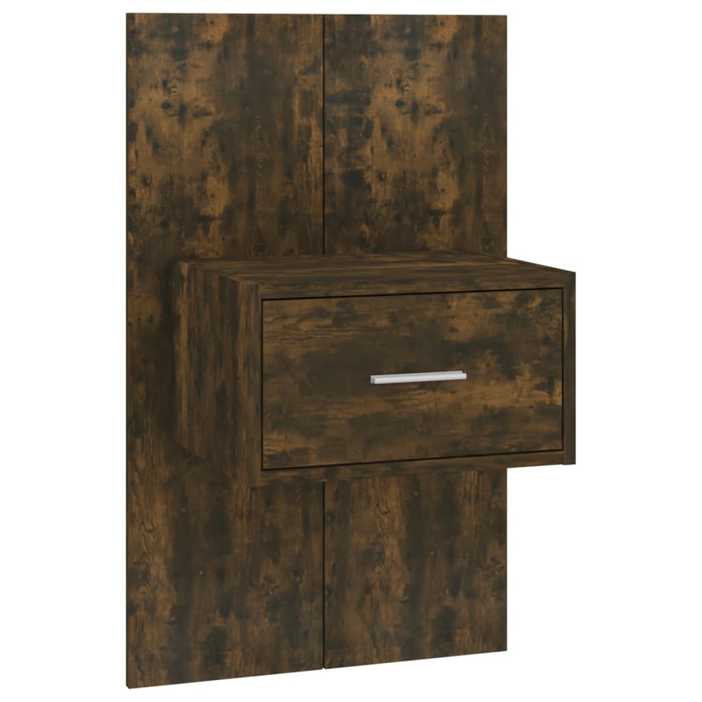 Wandnachtkastje Bewerkt Hout Gerookt Eikenkleurig