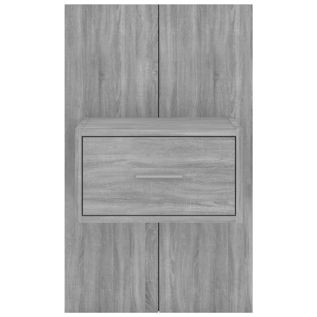 Wandnachtkastjes 2 St Bewerkt Hout Grijs Sonoma Eikenkleurig