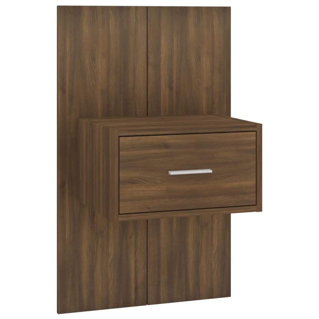 Wandnachtkastjes 2 St Bewerkt Hout Bruineikenkleurig