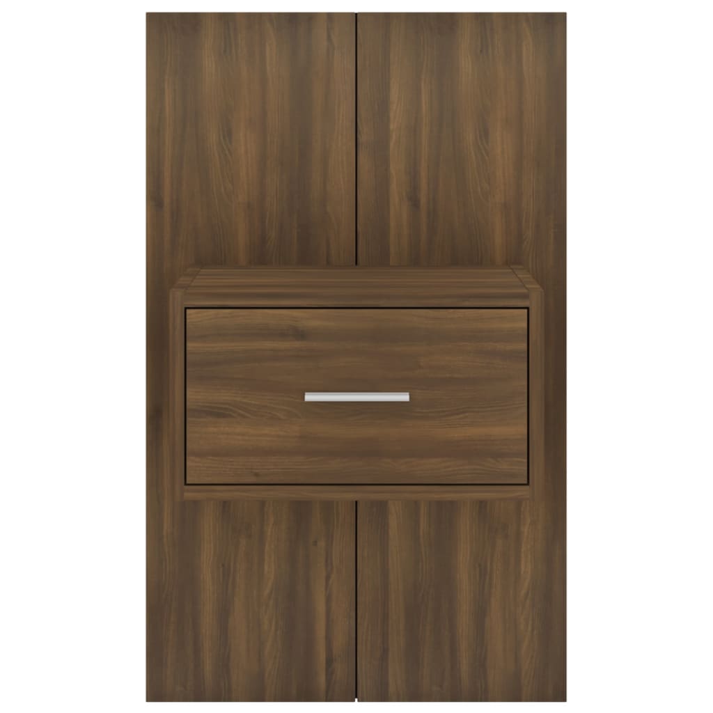 Wandnachtkastjes 2 St Bewerkt Hout Bruineikenkleurig