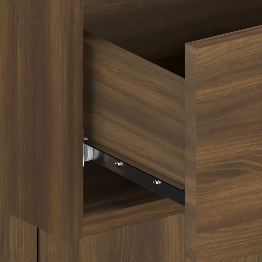 Wandnachtkastjes 2 St Bewerkt Hout Bruineikenkleurig