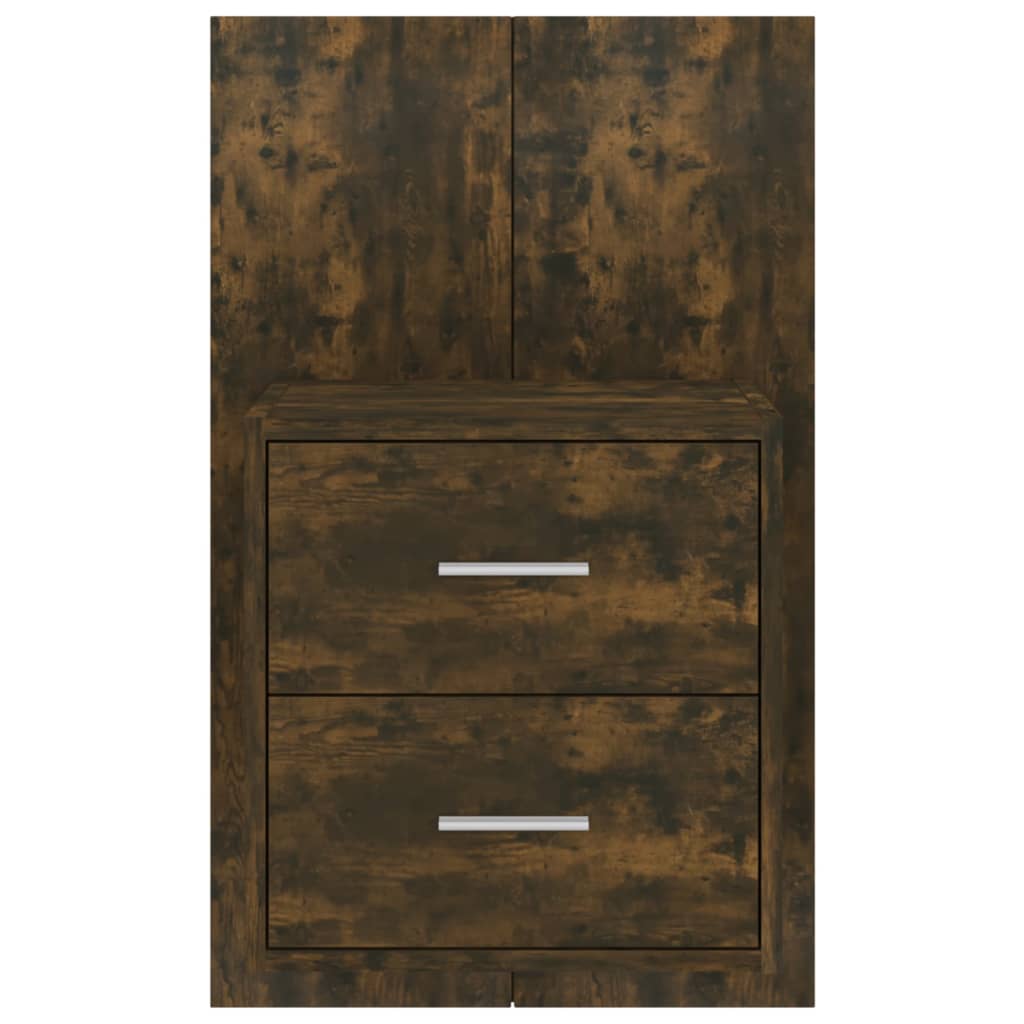 Wandnachtkastje Bewerkt Hout Gerookt Eikenkleurig
