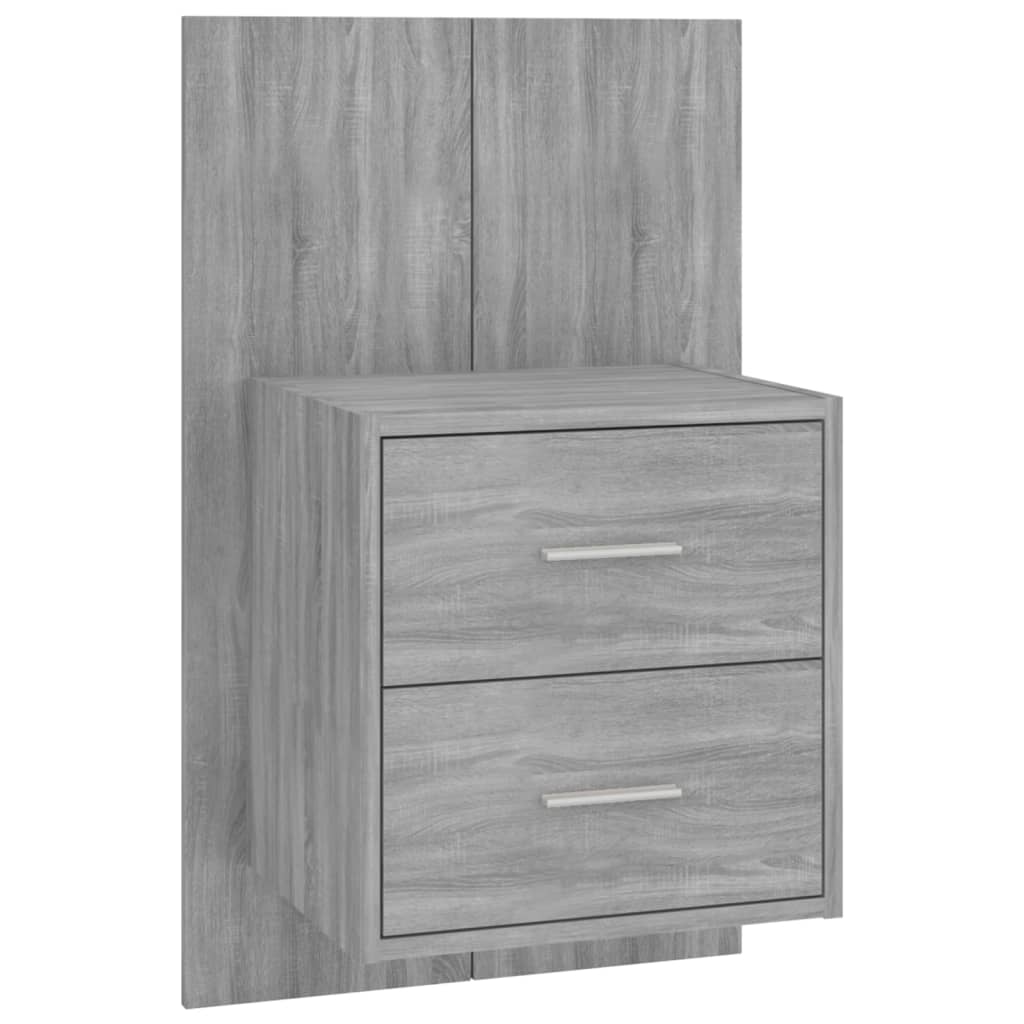 Wandnachtkastjes 2 St Bewerkt Hout Grijs Sonoma Eikenkleurig