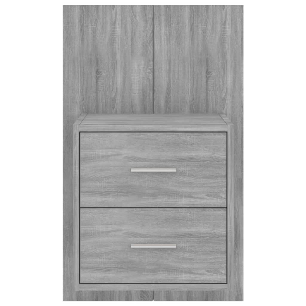 Wandnachtkastjes 2 St Bewerkt Hout Grijs Sonoma Eikenkleurig