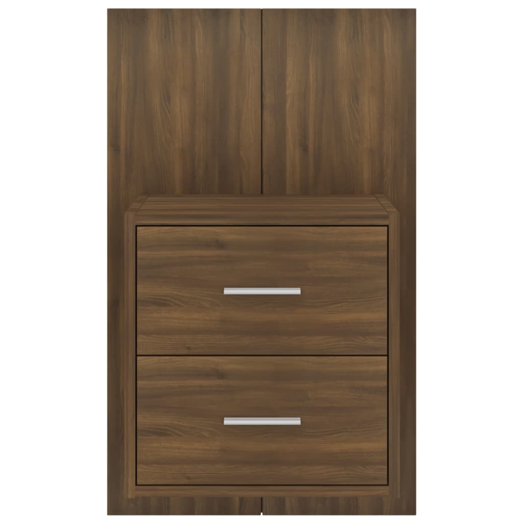 Wandnachtkastje Bewerkt Hout Bruineikenkleurig