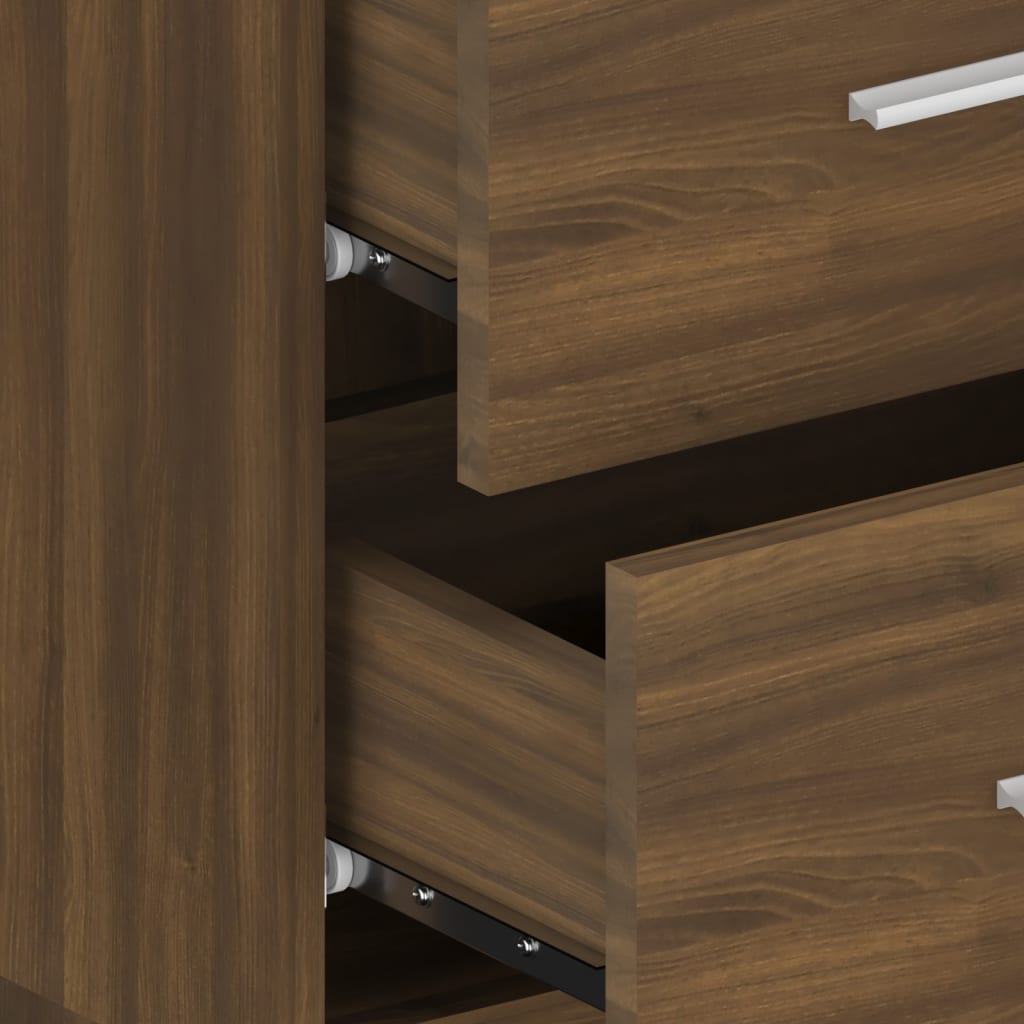 Wandnachtkastjes 2 St Bewerkt Hout Bruineikenkleurig