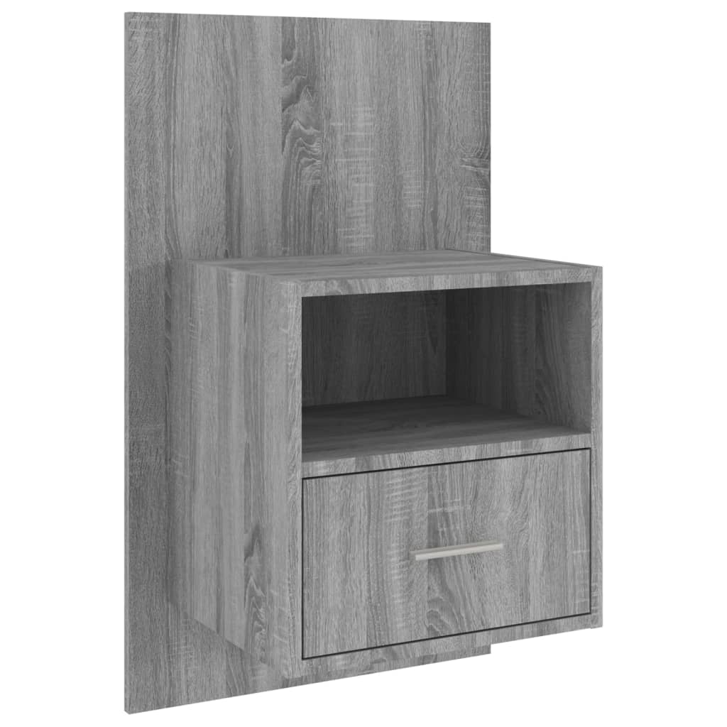 Wandnachtkastjes 2 St Bewerkt Hout Grijs Sonoma Eikenkleurig