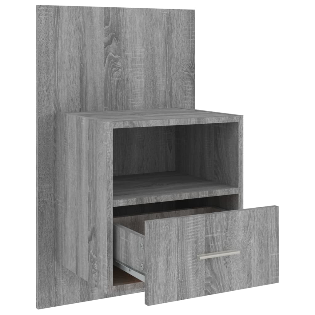 Wandnachtkastjes 2 St Bewerkt Hout Grijs Sonoma Eikenkleurig