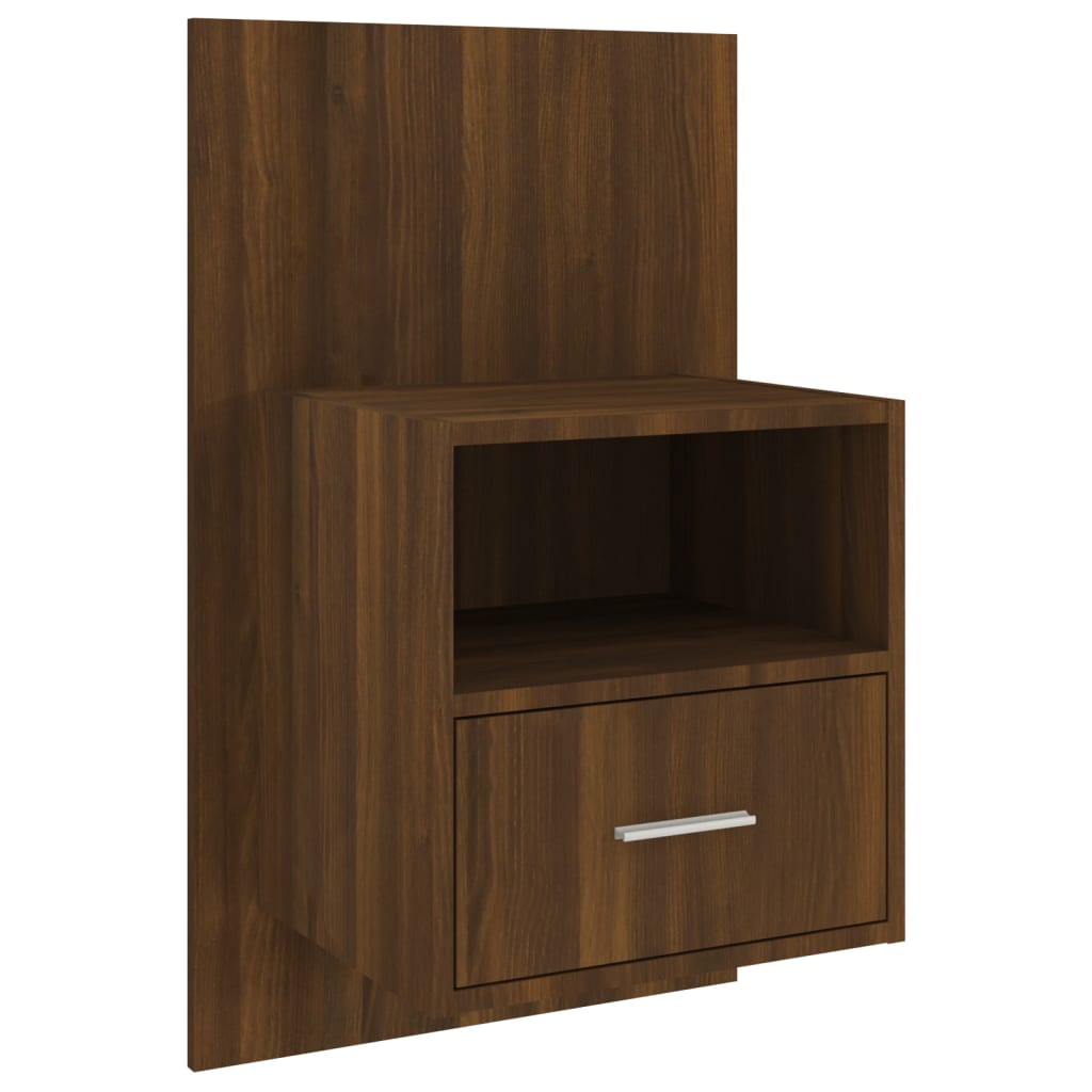 Wandnachtkastje Bewerkt Hout Bruineikenkleurig