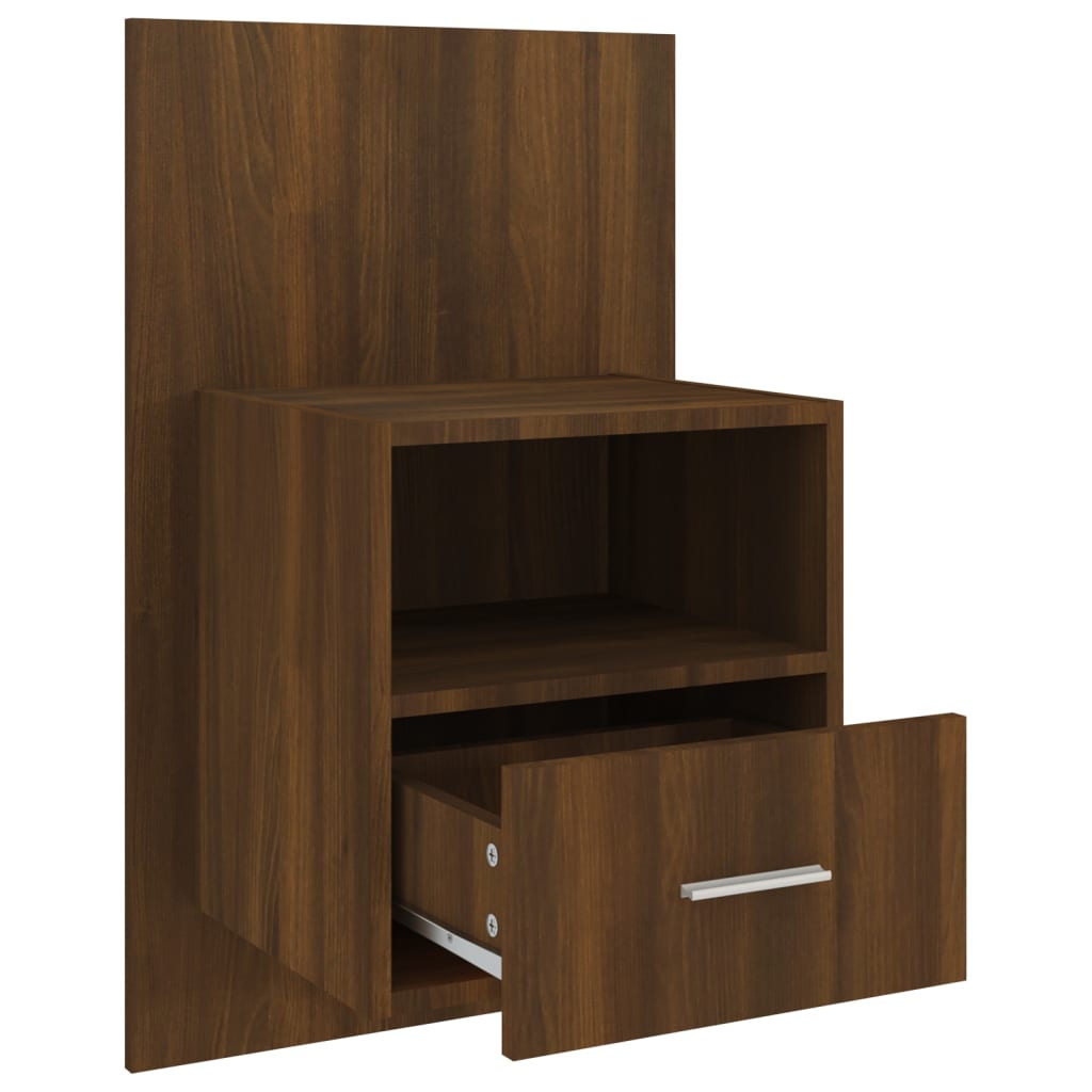Wandnachtkastje Bewerkt Hout Bruineikenkleurig