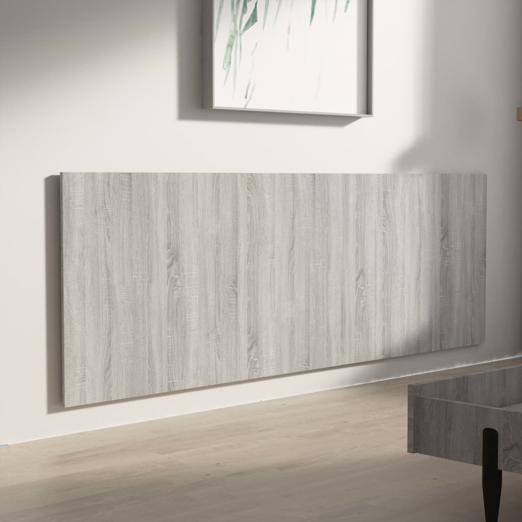 Hoofdbord Wandmodel 240X1,5X80 Cm Bewerkt Hout Grijs Sonoma