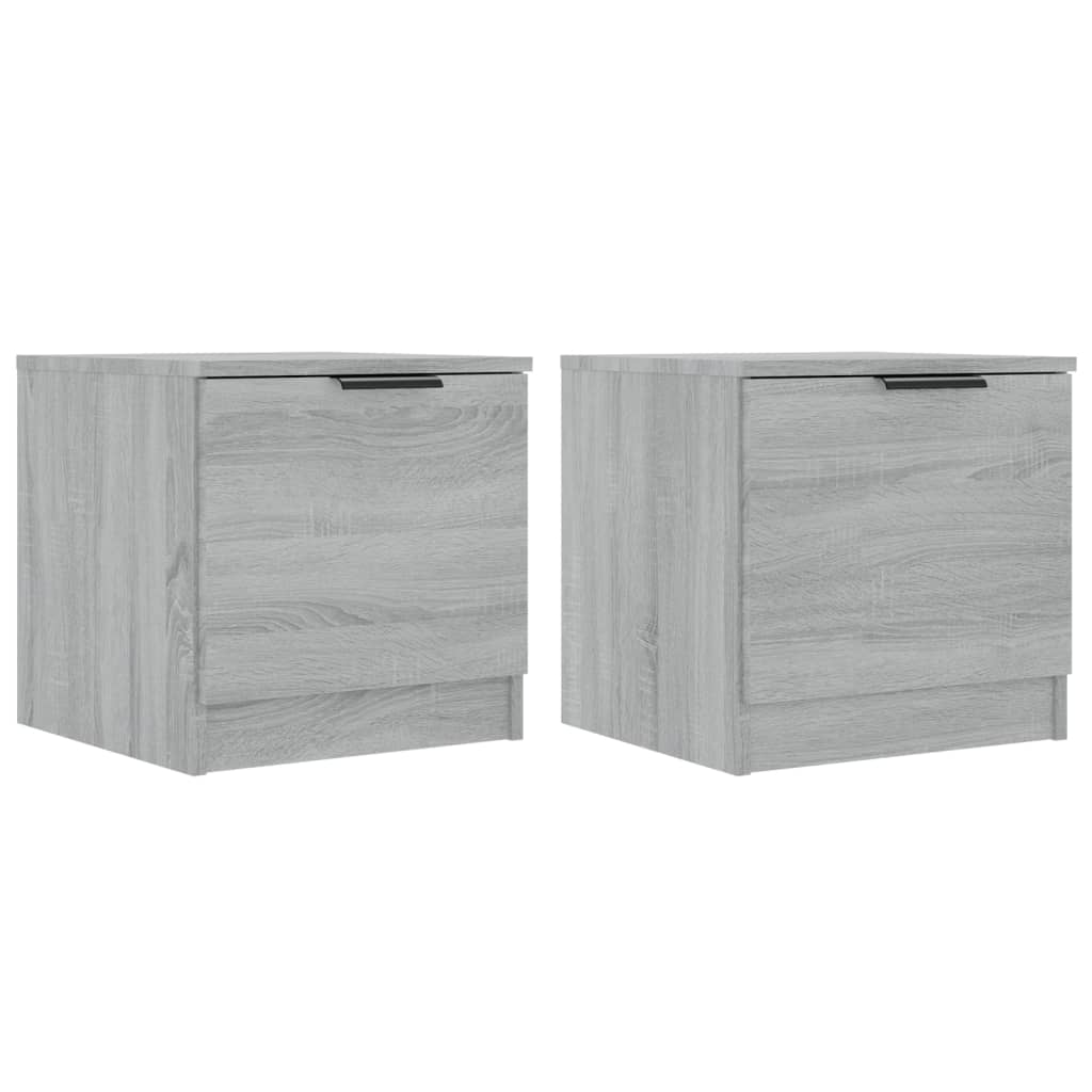 Nachtkastjes 2 St 40X39X40 Cm Grijs Sonoma Eikenkleurig