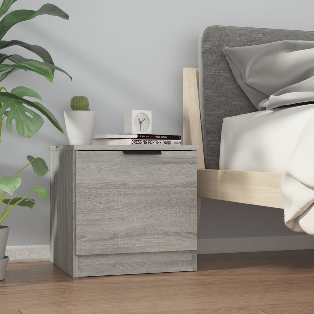Nachtkastjes 2 St 40X39X40 Cm Grijs Sonoma Eikenkleurig