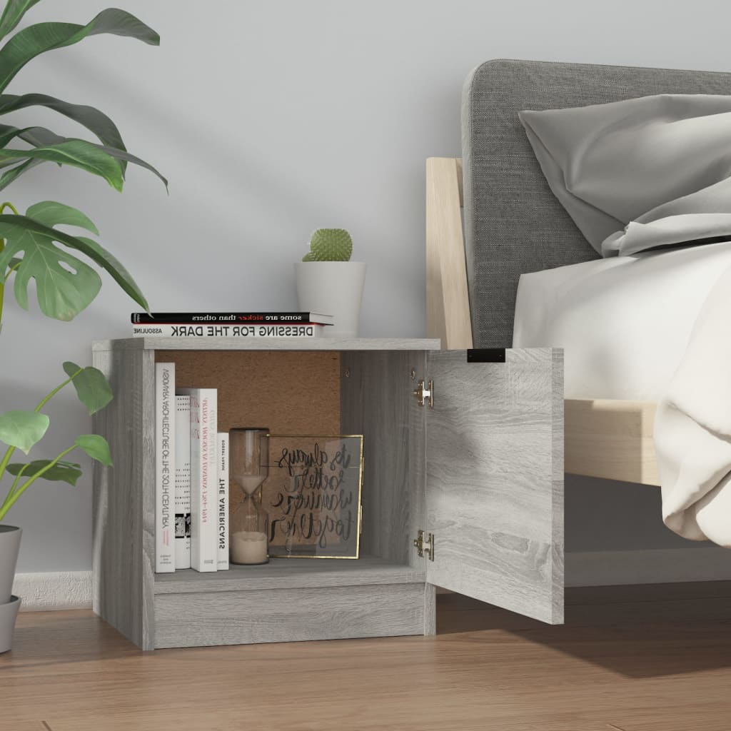 Nachtkastjes 2 St 40X39X40 Cm Grijs Sonoma Eikenkleurig