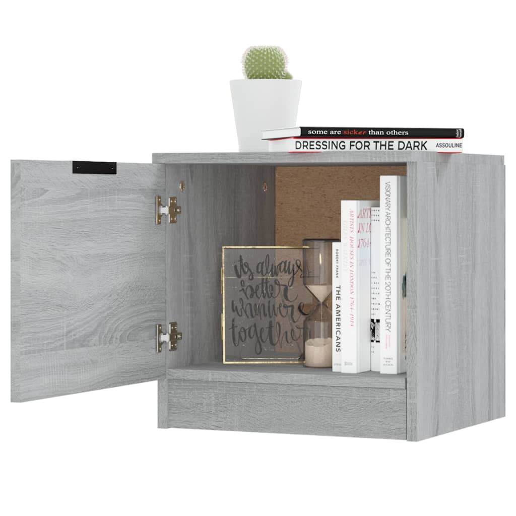 Nachtkastjes 2 St 40X39X40 Cm Grijs Sonoma Eikenkleurig