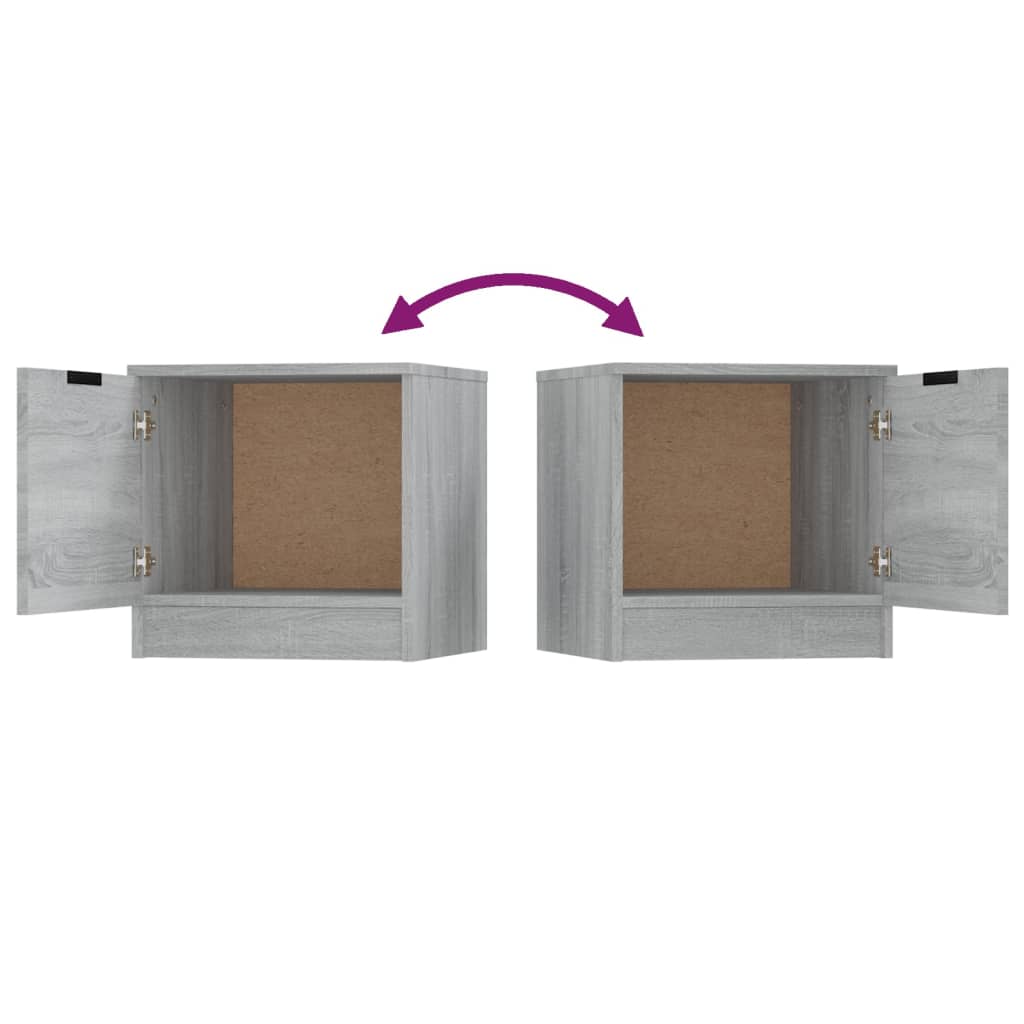 Nachtkastjes 2 St 40X39X40 Cm Grijs Sonoma Eikenkleurig
