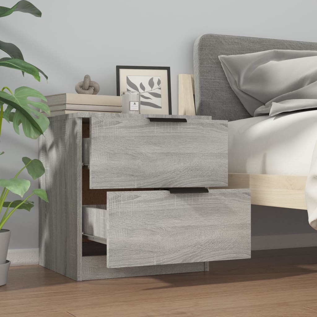 Nachtkastje Bewerkt Hout Grijs Sonoma Eikenkleurig