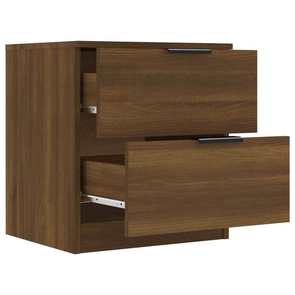 Nachtkastje Bewerkt Hout Bruineikenkleurig