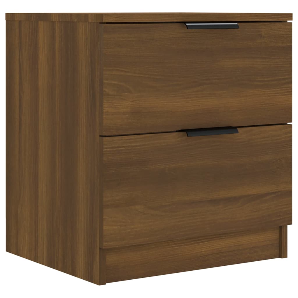 Nachtkastjes 2 St Bewerkt Hout Bruineikenkleurig