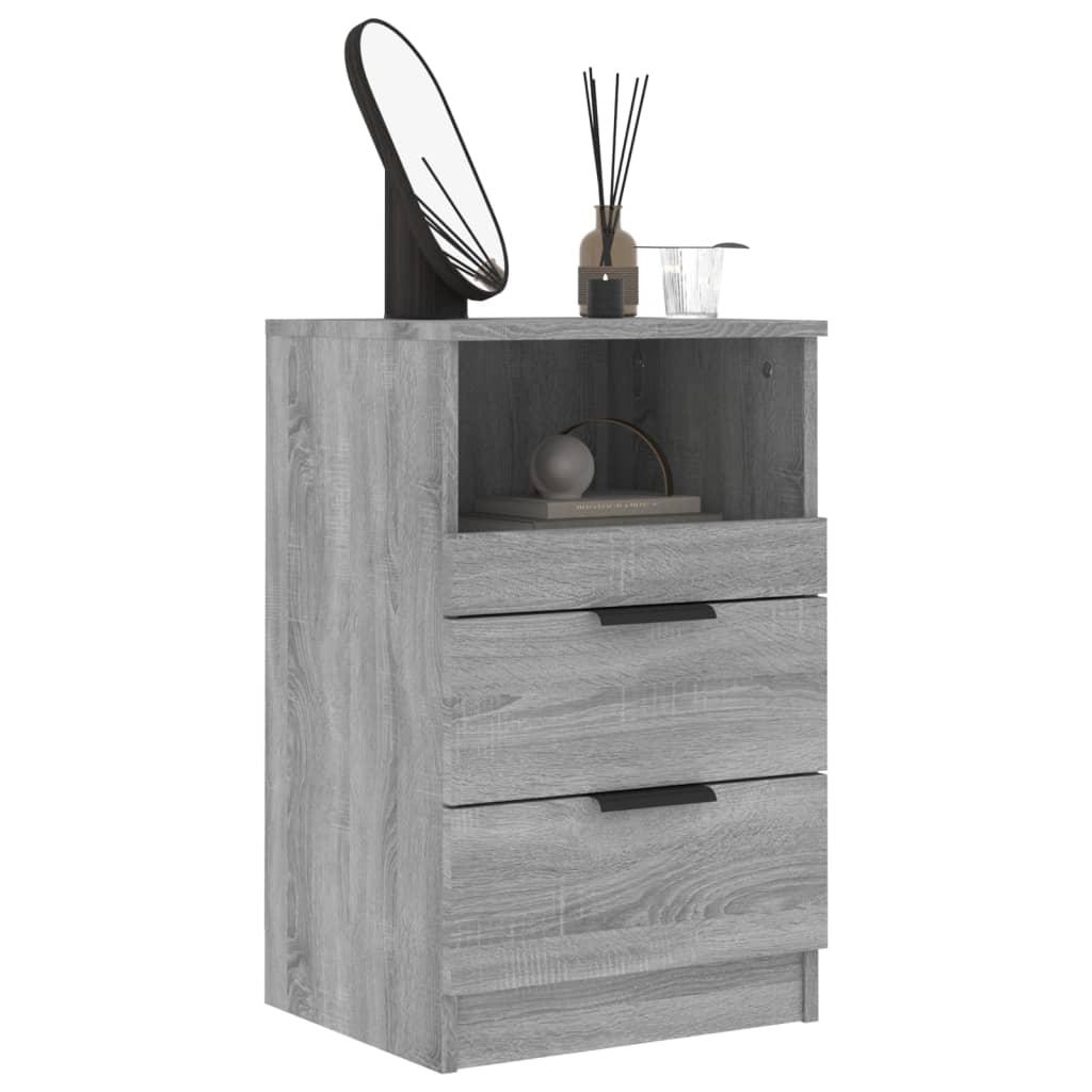 Nachtkastjes 2 St Bewerkt Hout Grijs Sonoma Eikenkleurig