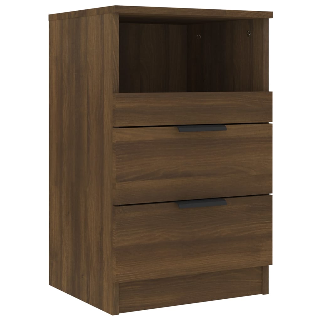 Nachtkastje Bewerkt Hout Bruineikenkleurig