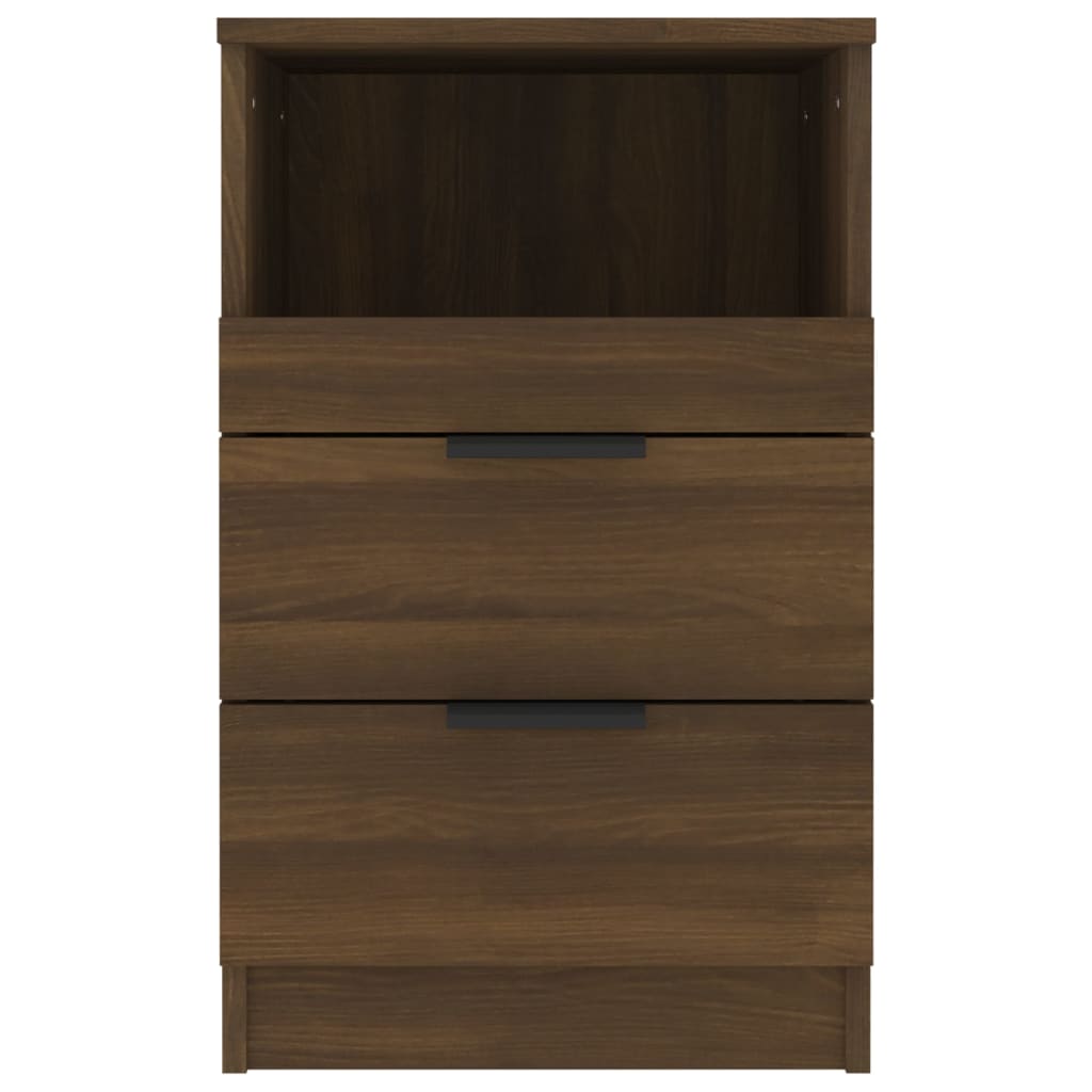 Nachtkastje Bewerkt Hout Bruineikenkleurig
