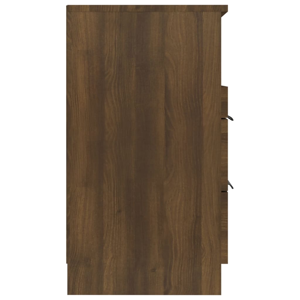Nachtkastje Bewerkt Hout Bruineikenkleurig