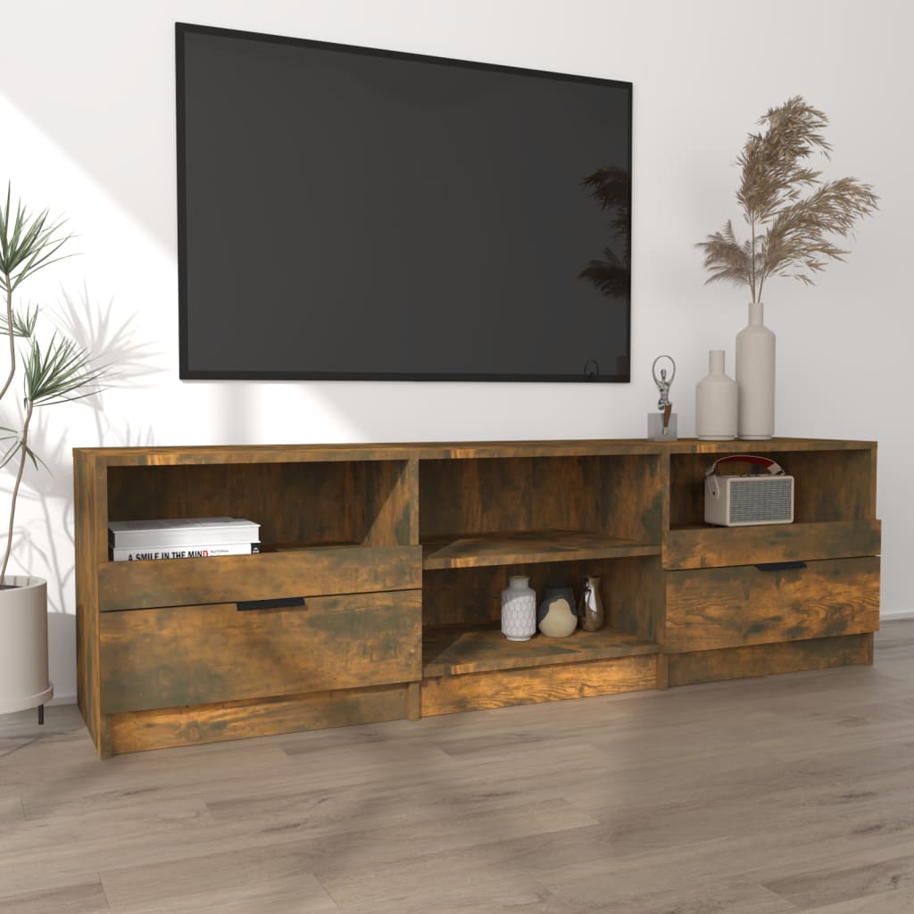 Tv-Meubel 150X33,5X45 Cm Bewerkt Hout Gerookt Eikenkleurig