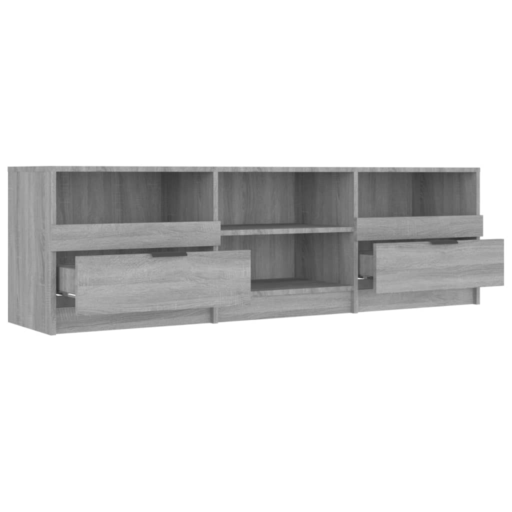Tv-Meubel 150X33,5X45 Cm Bewerkt Hout Grijs Sonoma Eikenkleurig