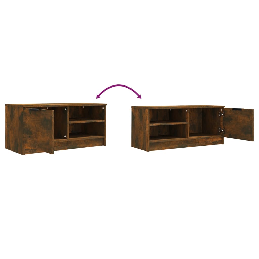 Tv-Meubelen 2 St 80X35X36,5 Cm Bewerkt Hout Gerookt Eikenkleur