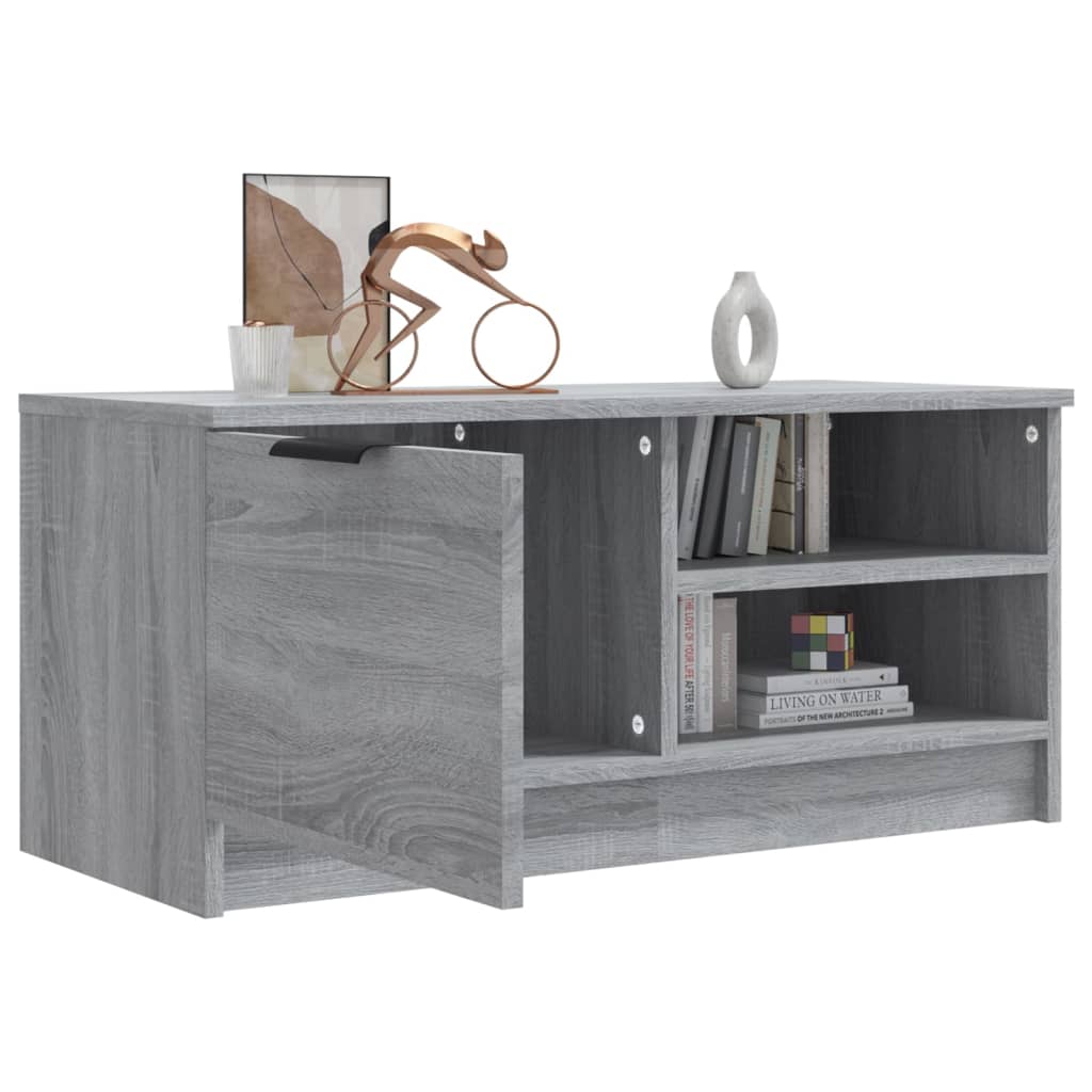 Tv-Meubel 80X35X36,5 Cm Bewerkt Hout Grijs Sonoma Eikenkleurig