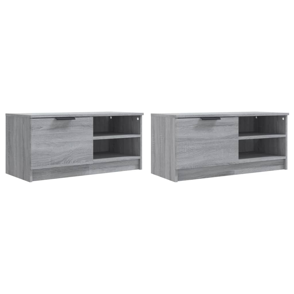 Tv-Meubelen 2 St 80X35X36,5 Cm Bewerkt Hout Grijs Sonoma Eiken