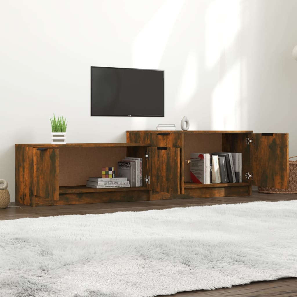 Tv-Meubel 158,5X36X45 Cm Bewerkt Hout Gerookt Eikenkleurig