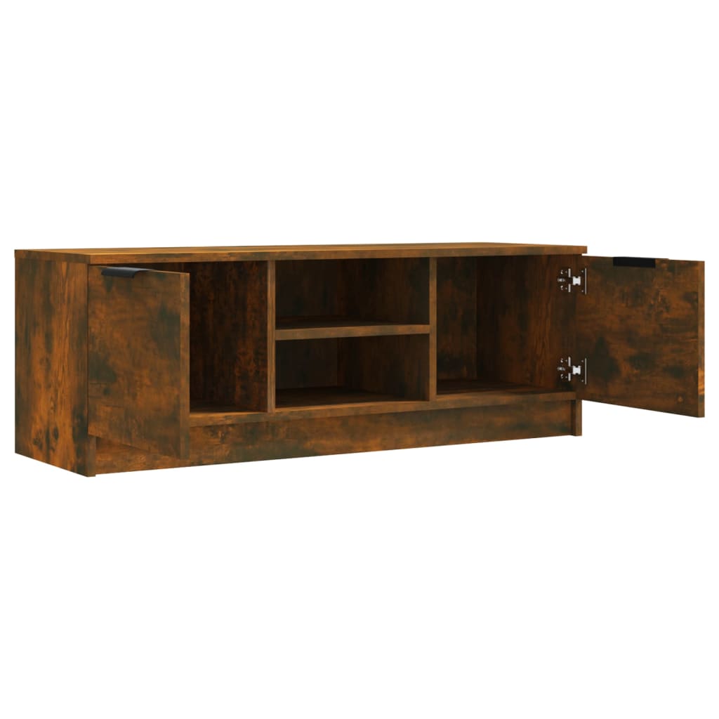 Tv-Meubel 102X35X36,5 Cm Bewerkt Hout Gerookt Eikenkleurig