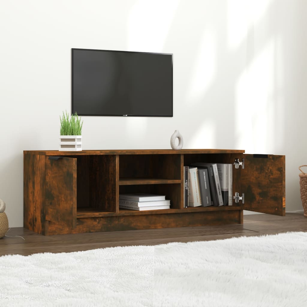 Tv-Meubel 102X35X36,5 Cm Bewerkt Hout Gerookt Eikenkleurig