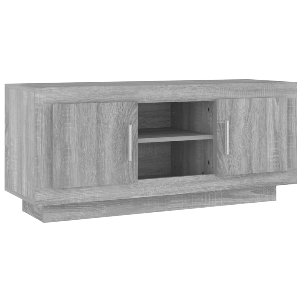 Tv-Meubel 102X35X45 Cm Bewerkt Hout Grijs Sonoma Eikenkleurig