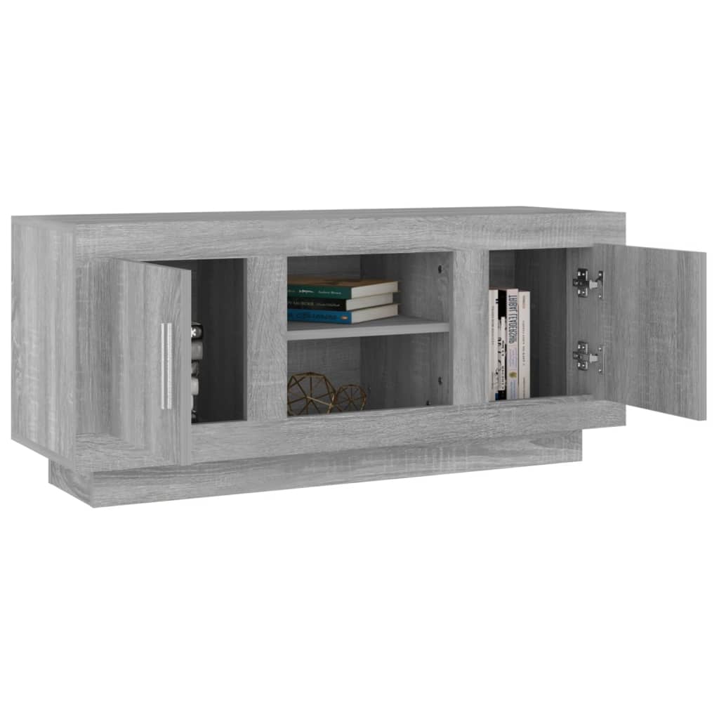 Tv-Meubel 102X35X45 Cm Bewerkt Hout Grijs Sonoma Eikenkleurig