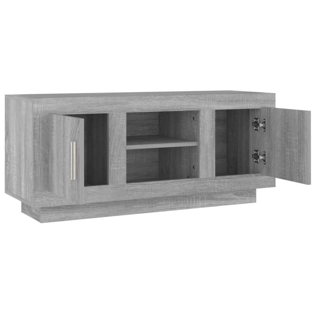Tv-Meubel 102X35X45 Cm Bewerkt Hout Grijs Sonoma Eikenkleurig