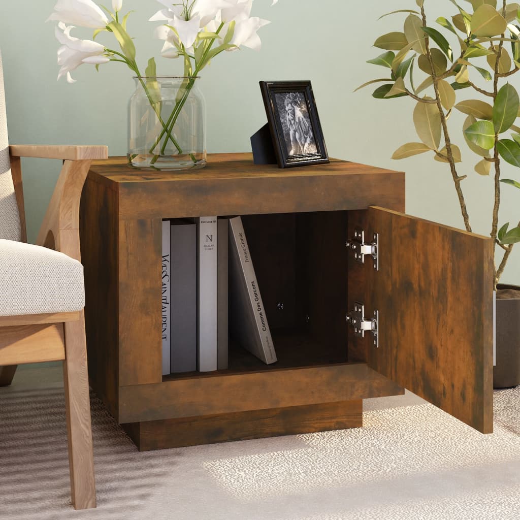 Salontafel 51X50X45 Cm Bewerkt Hout Gerookt Eikenkleurig