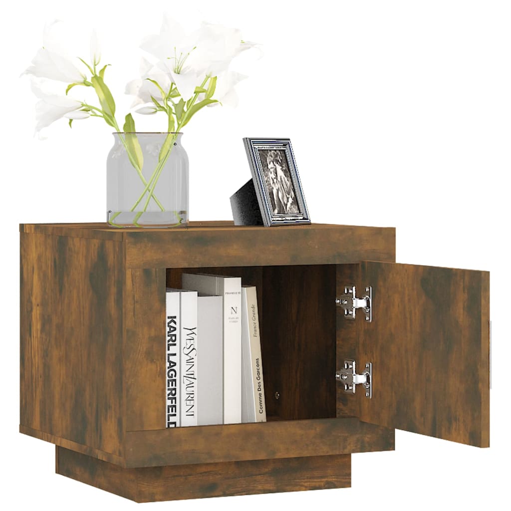 Salontafel 51X50X45 Cm Bewerkt Hout Gerookt Eikenkleurig