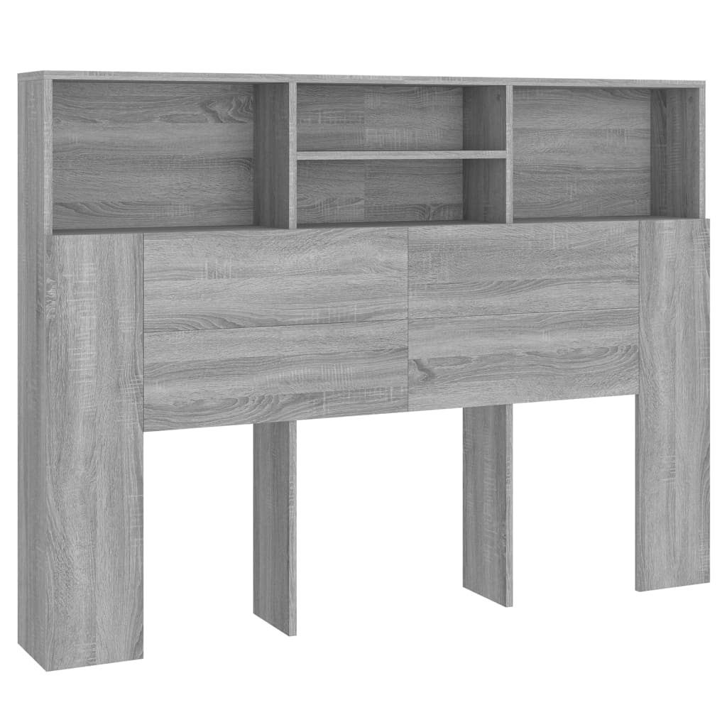 Hoofdbordkast 140X19X103,5 Cm Grijs Sonoma Eikenkleurig