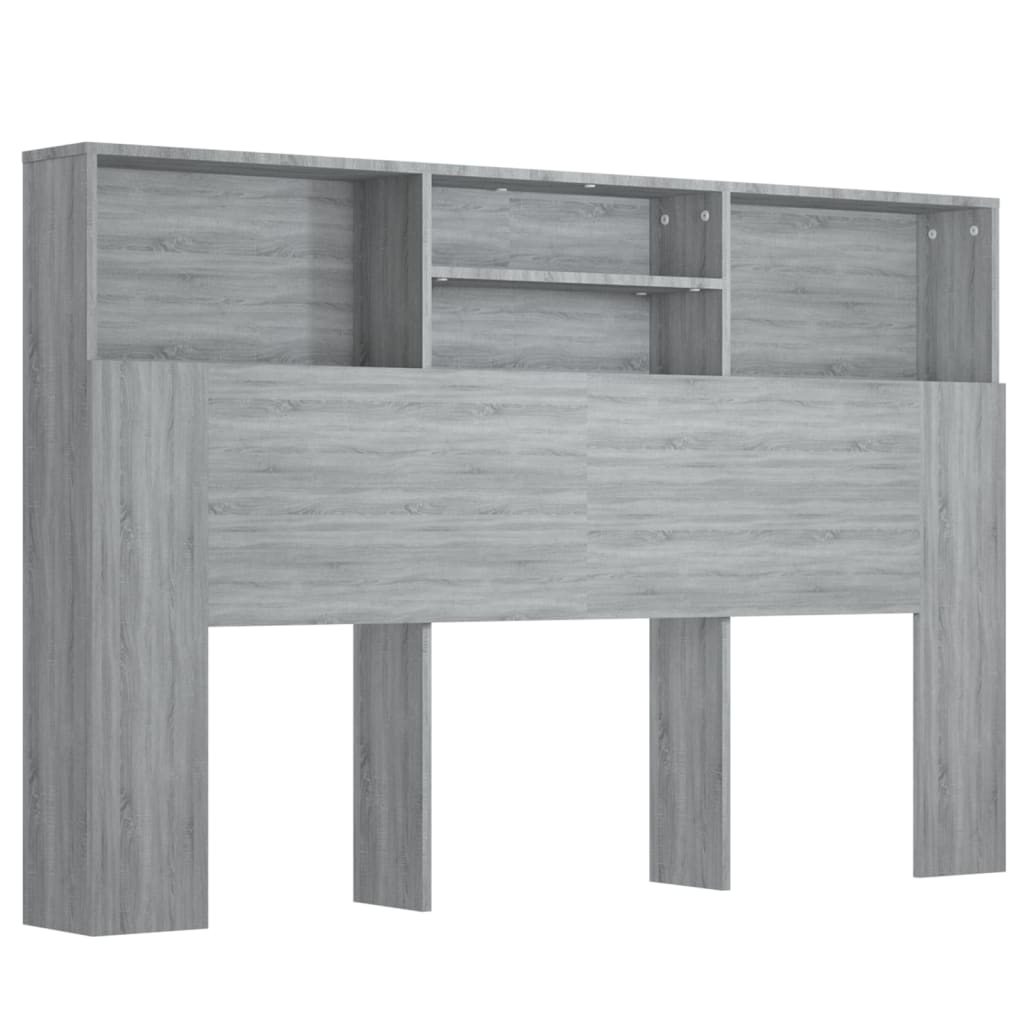 Hoofdbordkast 160X19X103,5 Cm Grijs Sonoma Eikenkleurig