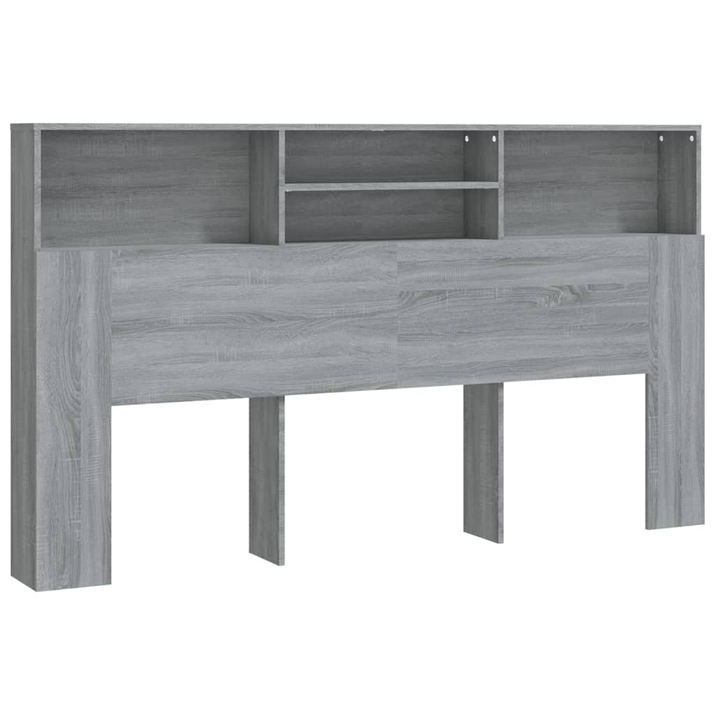 Hoofdbordkast 180X19X103,5 Cm Grijs Sonoma Eikenkleurig